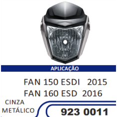 Carenagem Farol Completa Compatível Fan-150 ESDI 2015 (Cinza Metálico) Sportive